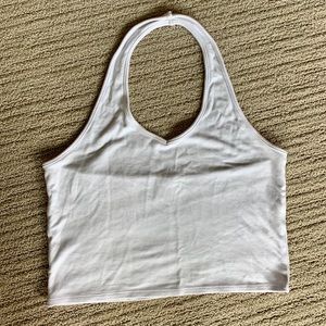 White Halter Crop Top